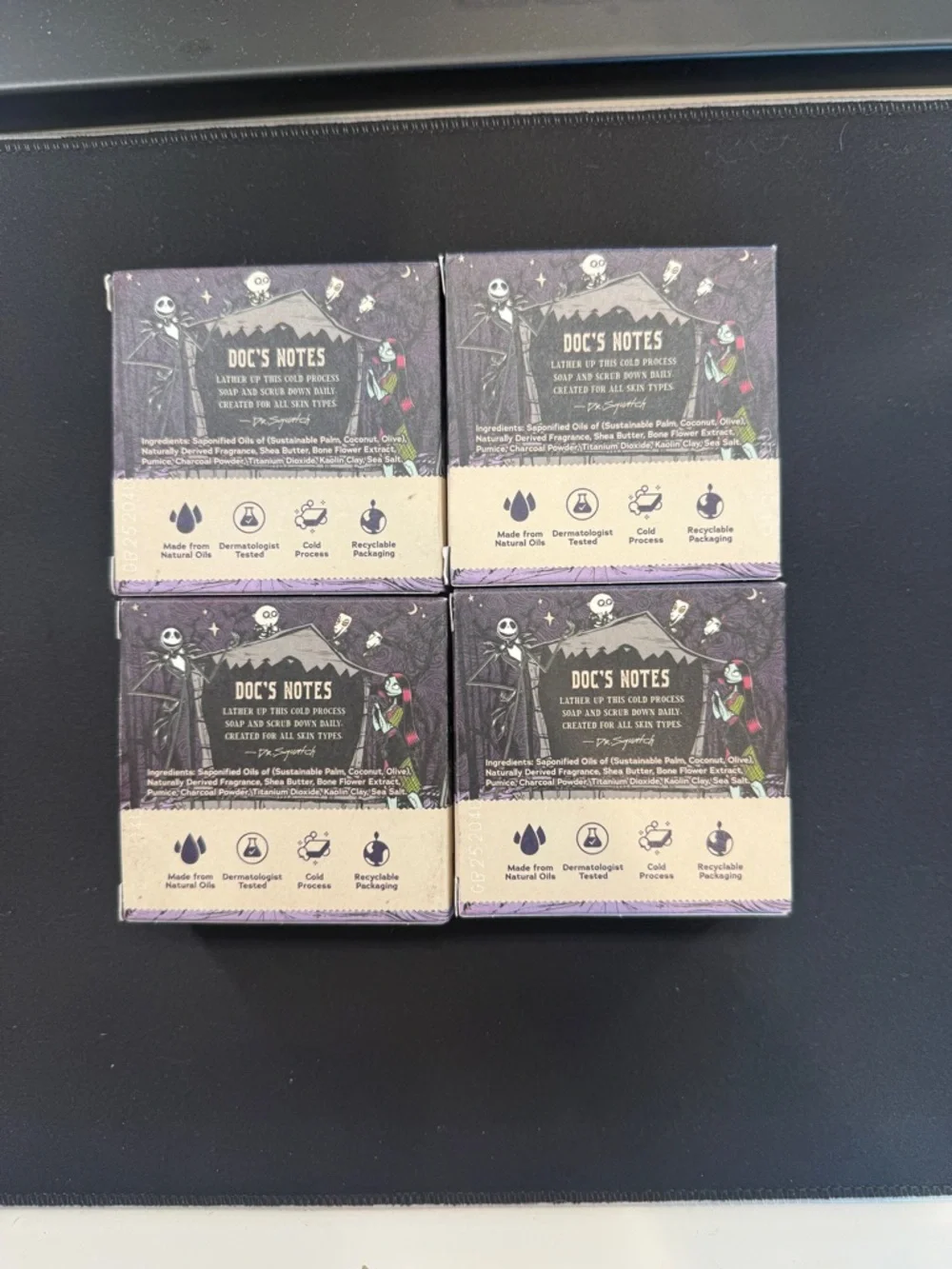 Dr. Squatch Men's Nightmare Before Christmas SET OF 4 Soap Bars Limited Ed. NEW